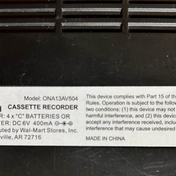 ONN Cassette Recorder with Built-In Microphone & One Touch Recording & Accessor. - Picture 6 of 8